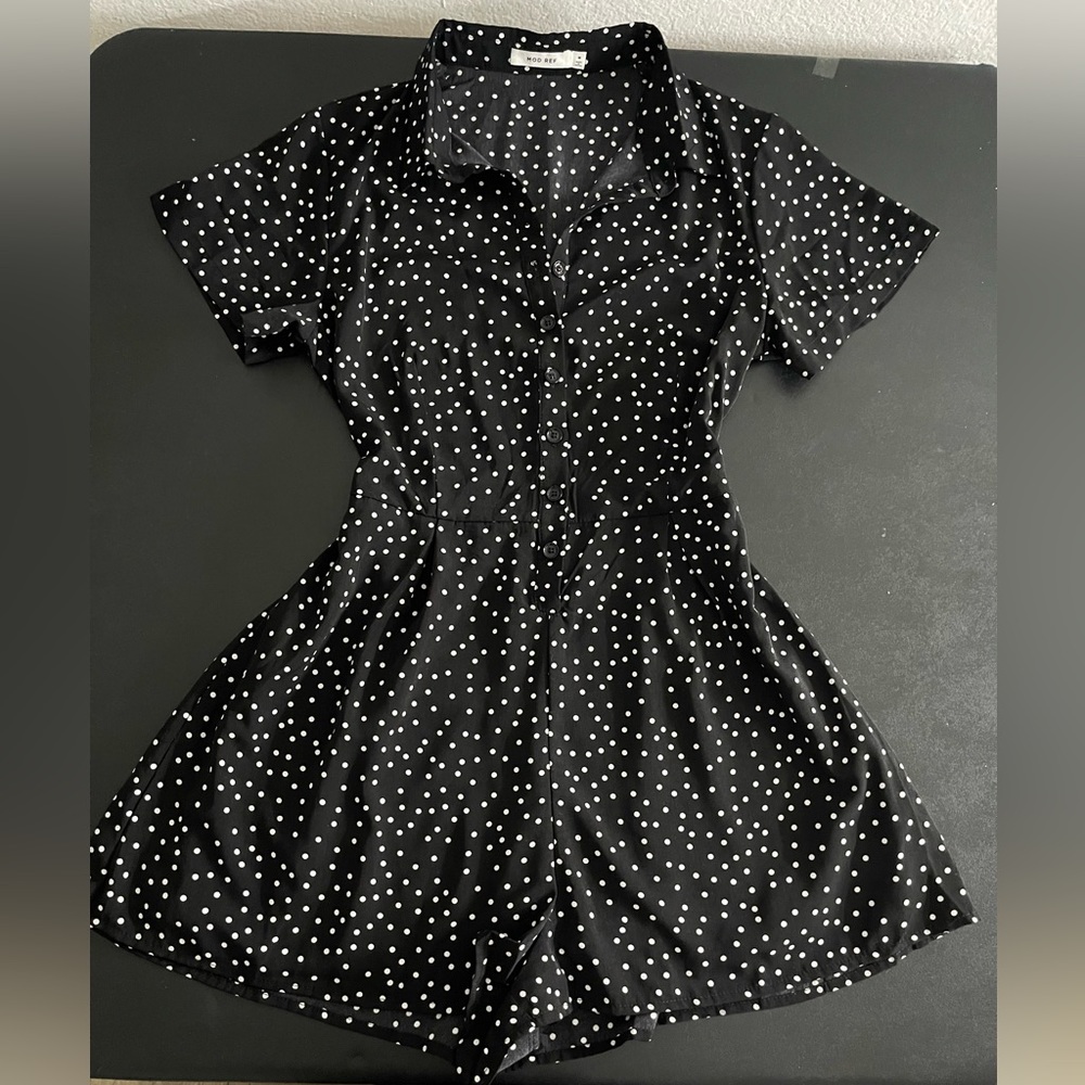 Black & white Polka dot romper